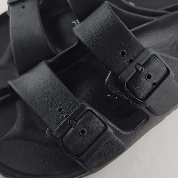 Josef Seibel Women's Black Two Strap Buckle Flat Sandal Slides Lightweight Sz 40 - Picture 7 of 13
